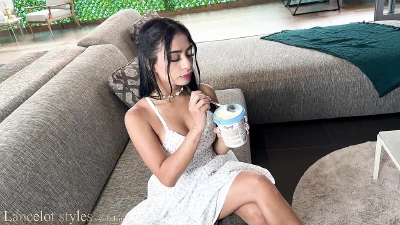 Sweet Cream Lenis Diamond Inserting Lancelot's Big Cock All The Way To The Bottom